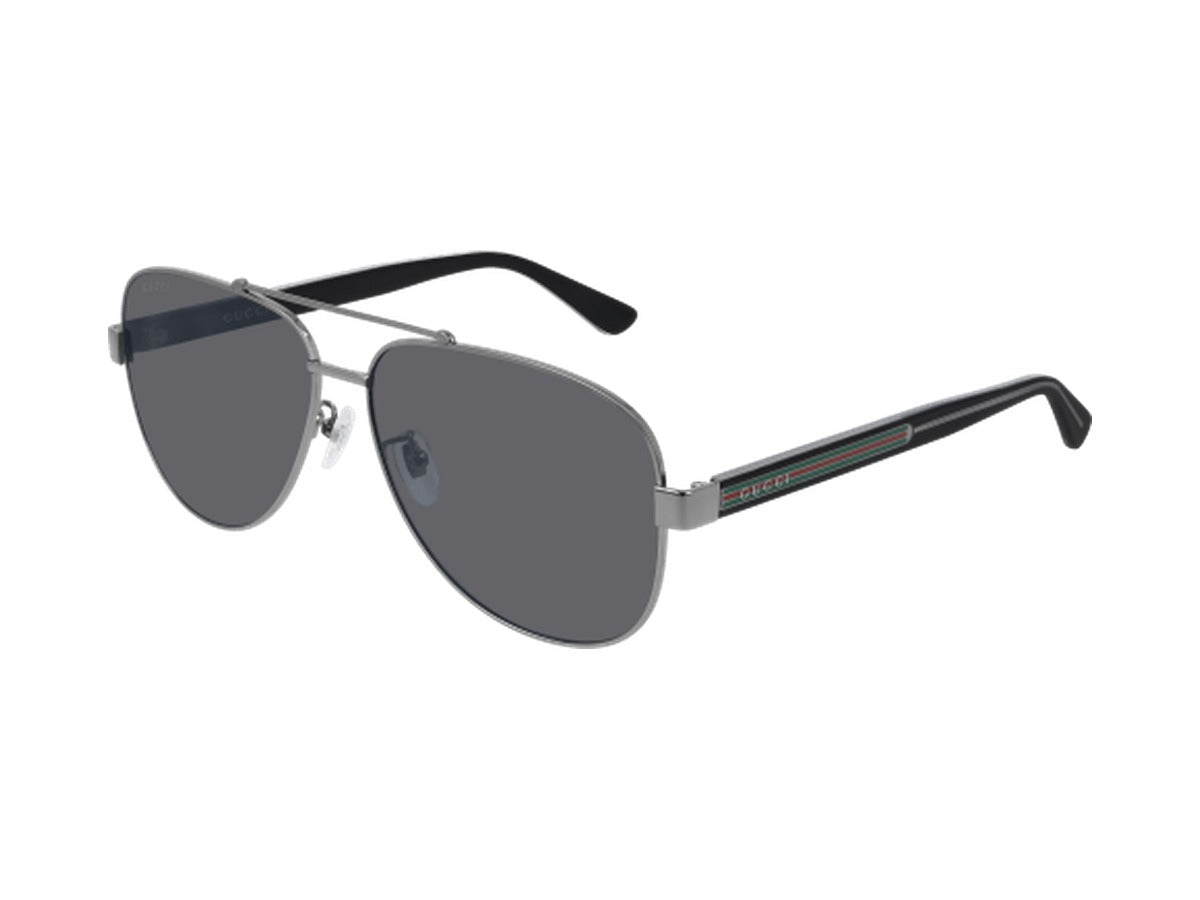 Gucci GG0528S-007 sunglasses - Gunmetal & Crystal / Grey (Polarised)