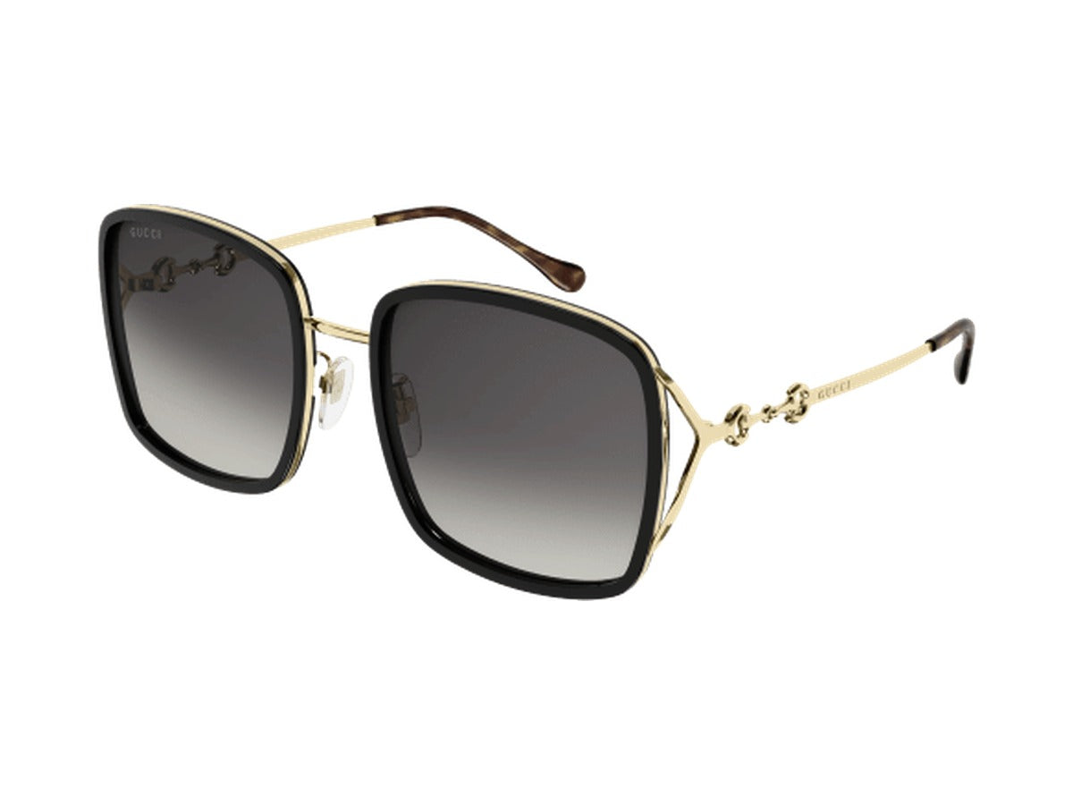 Gucci GG1016SK-001 sunglasses - Black & Gold / Grey