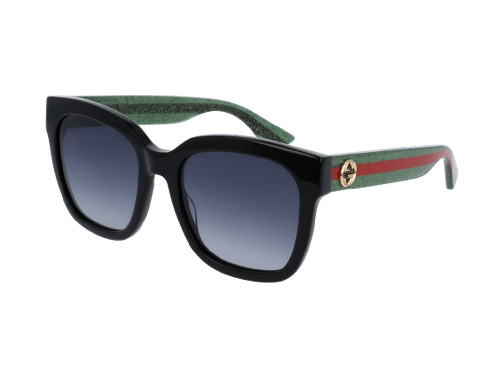 Gucci GG0034SN-002 sunglasses - Black & Green / Grey