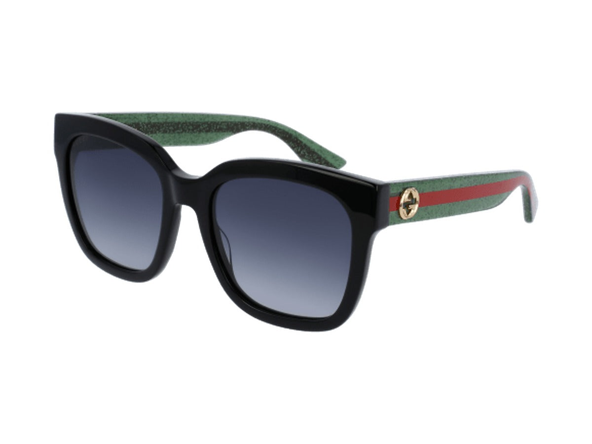 Gucci GG0034SN-002 sunglasses - Black & Green / Grey