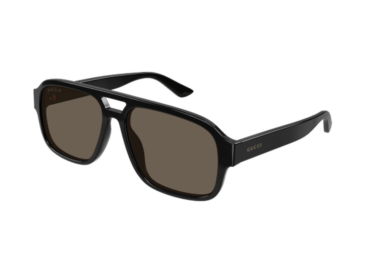 Gucci GG1342S-002 sunglasses - Black / Brown (Polarised)