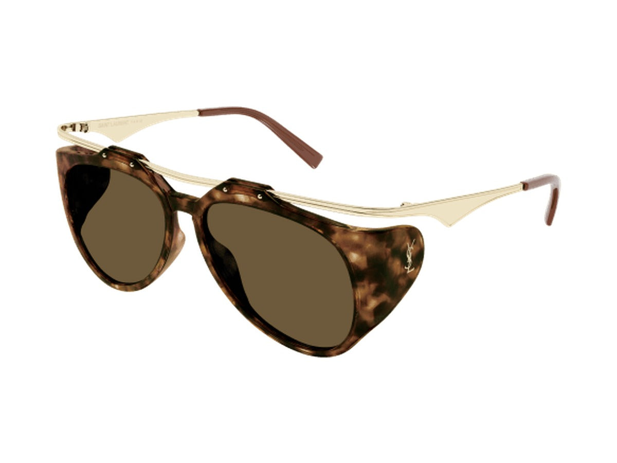 Saint Laurent SL M137 AMELIA-002 sunglasses - Havana & Gold / Brown