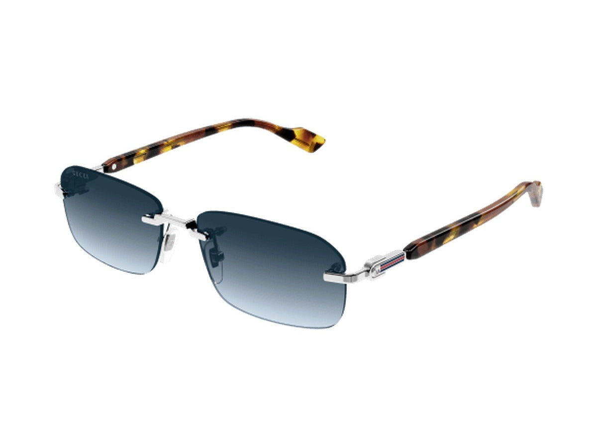 Gucci GG1221S-007 sunglasses - Silver & Havana / Blue