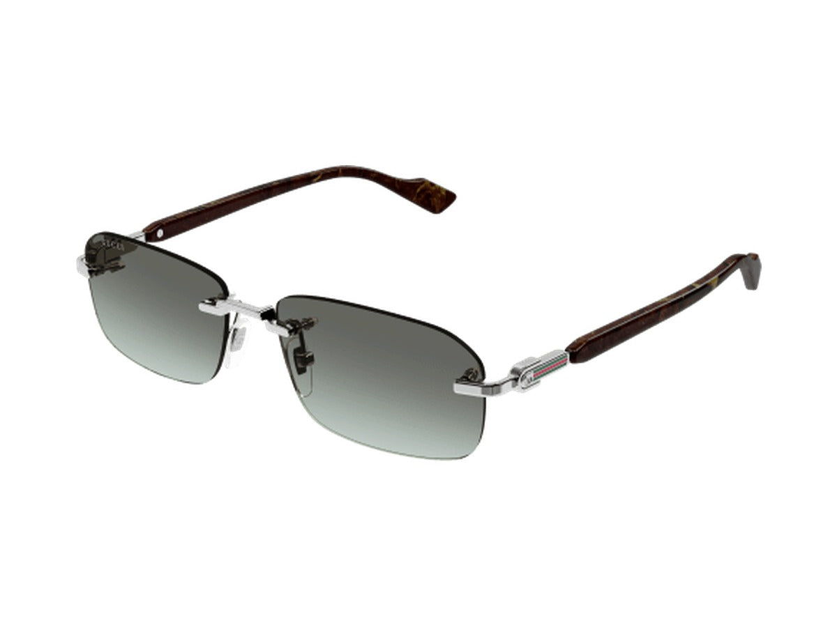 Gucci GG1221S-008 sunglasses - Silver & Brown / Brown