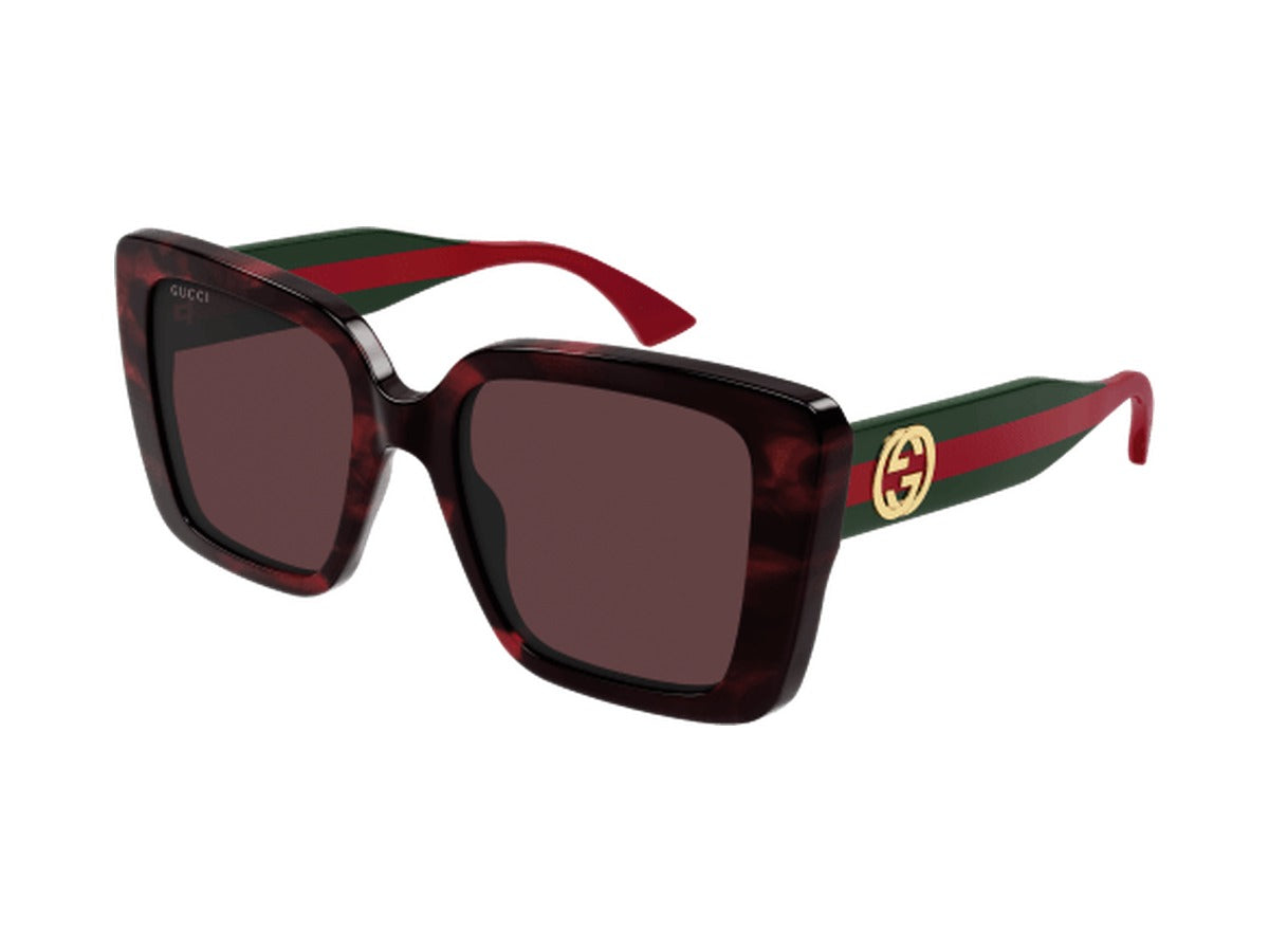 Gucci GG1861S-003 sunglasses - Havana & Green / Red