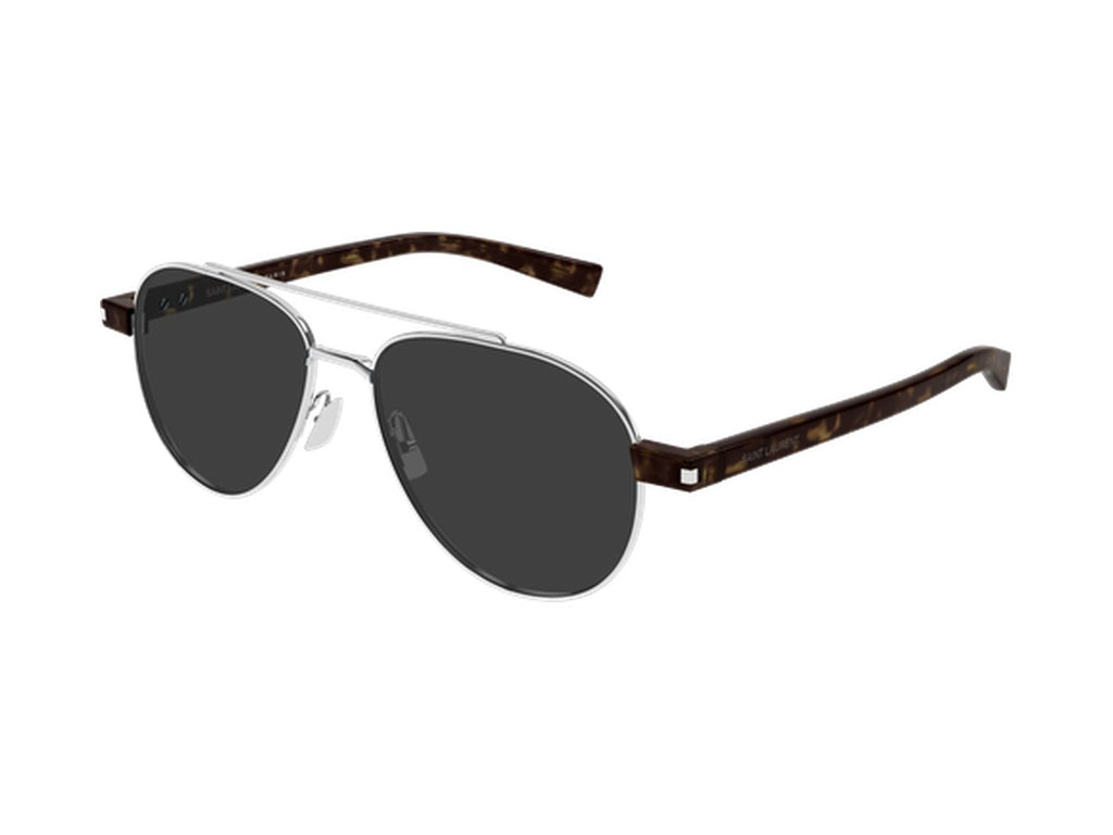 Saint Laurent SL 843-002 sunglasses - Silver & Havana / Grey