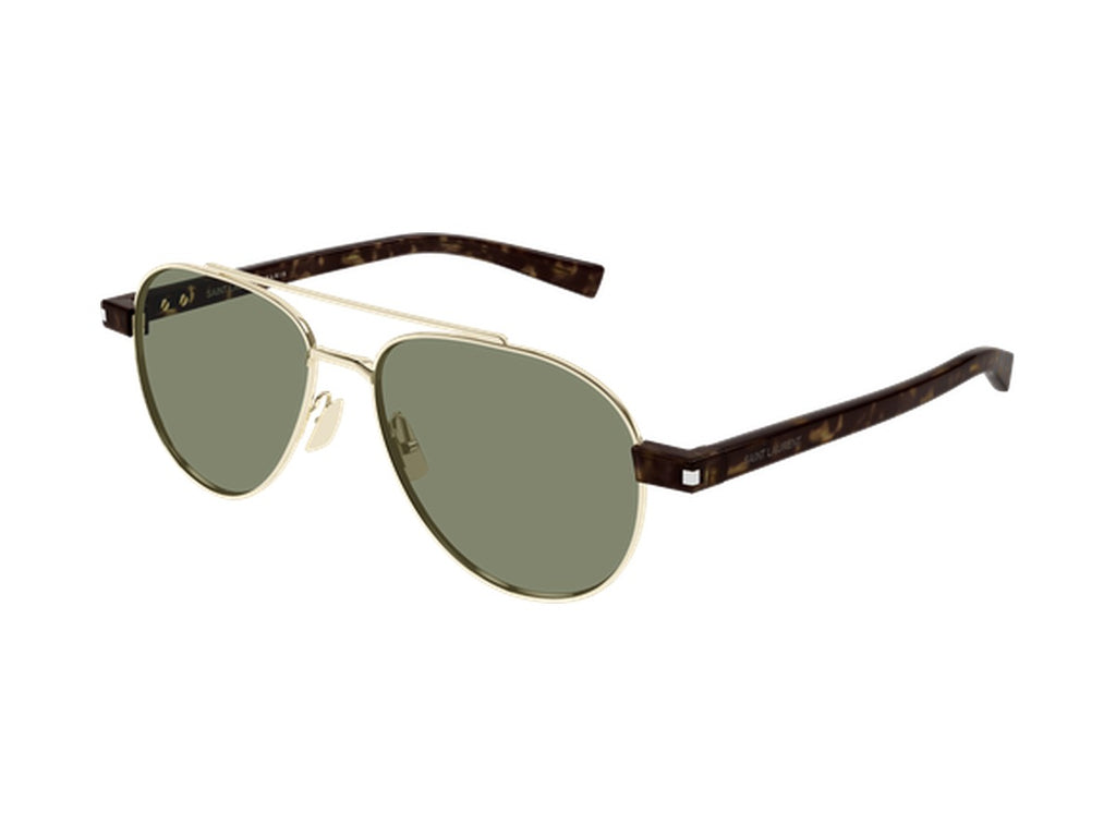Saint Laurent SL 843-003 sunglasses - Gold & Havana / Green
