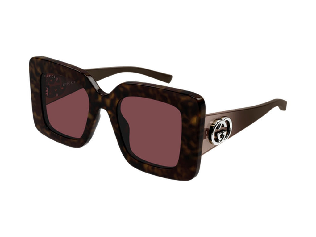 Gucci GG2025S-002 sunglasses - Havana & Brown / Red