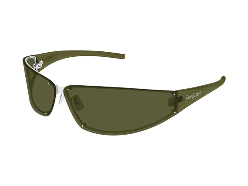 Saint Laurent SL 963-006 sunglasses - Silver & Green / Green