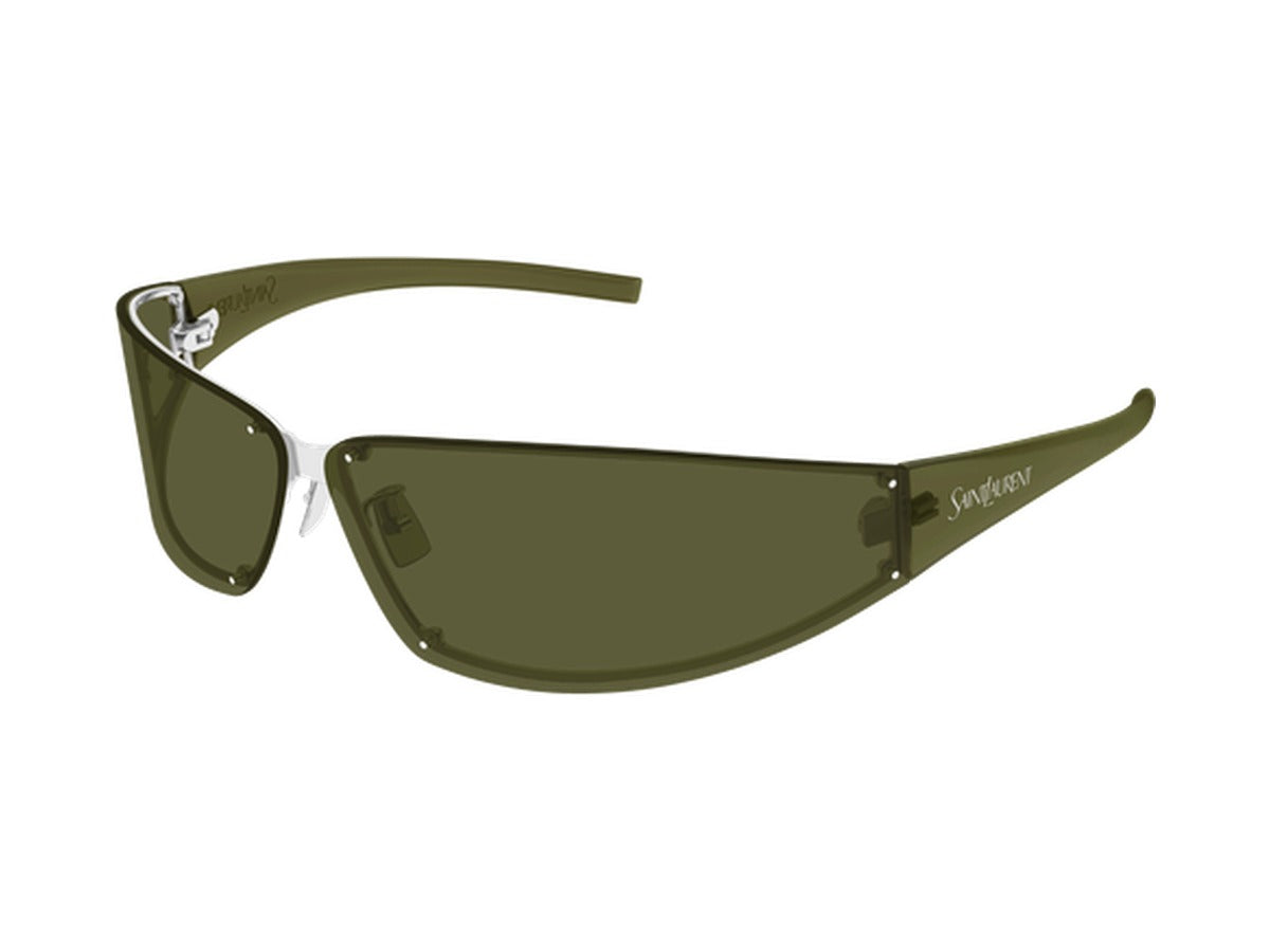Saint Laurent SL 963-006 sunglasses - Silver & Green / Green